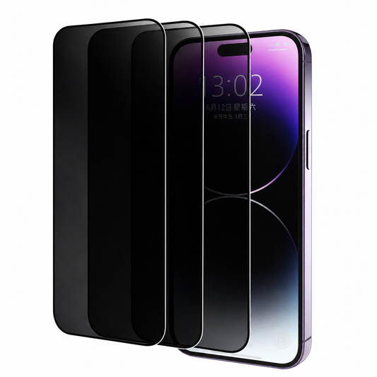 Lámina Mica Vidrio Anti Espía para Iphone Pack X3