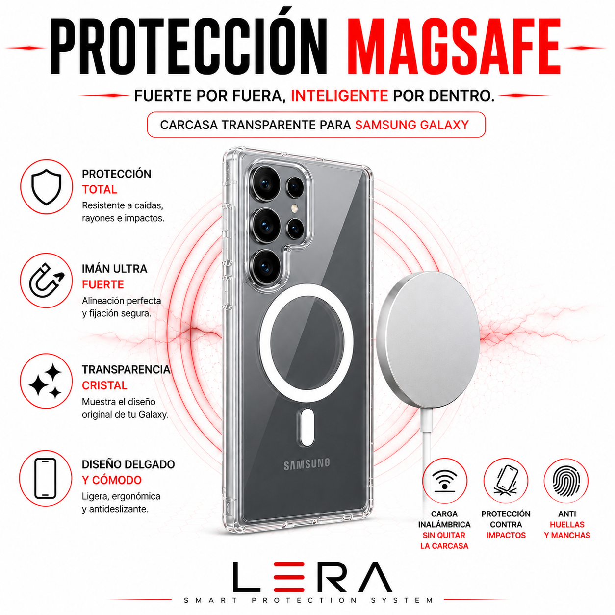 Funda Carcasa Magsafe Transparente para Samsung