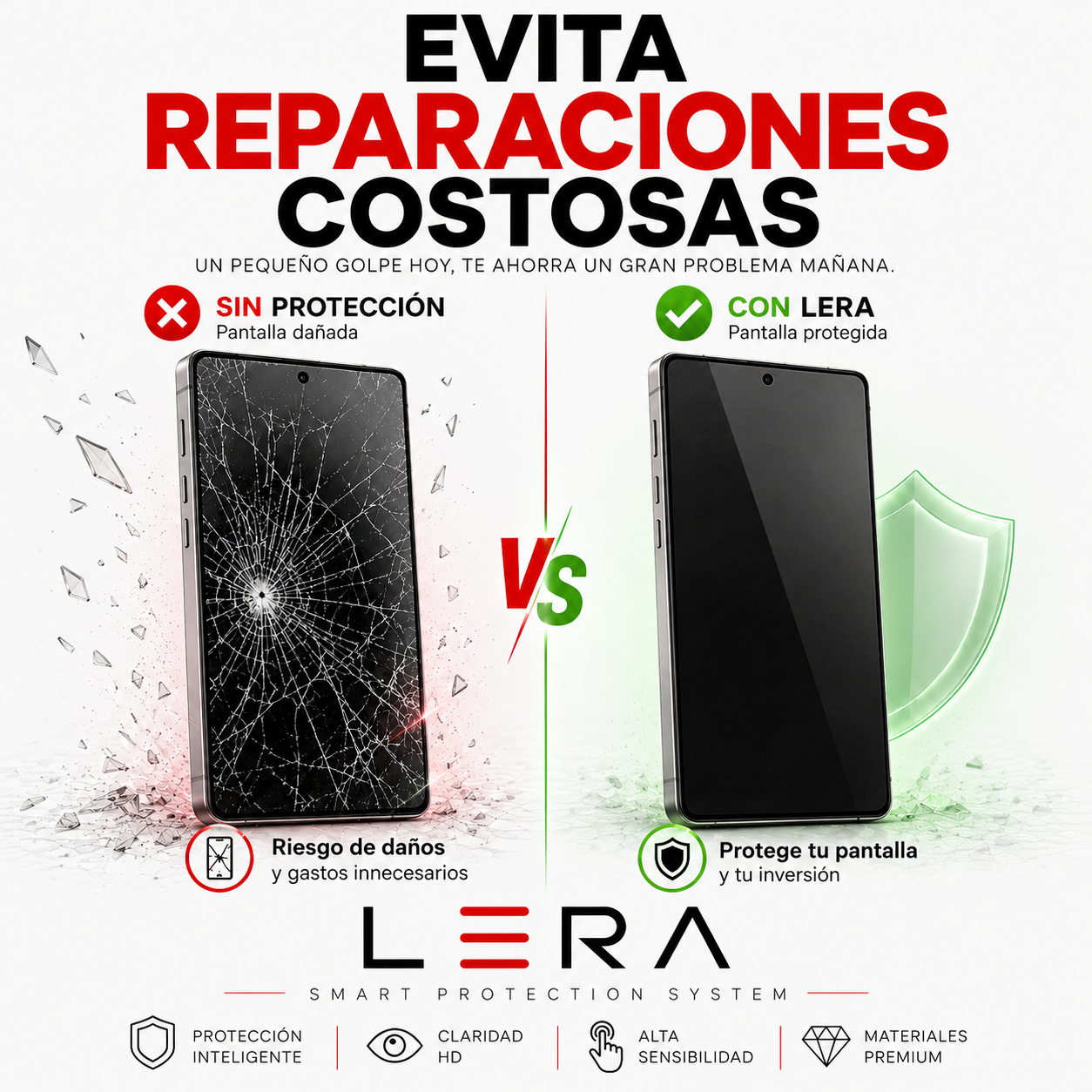 Lámina Mica Vidrio Templado para Samsung Pack X3