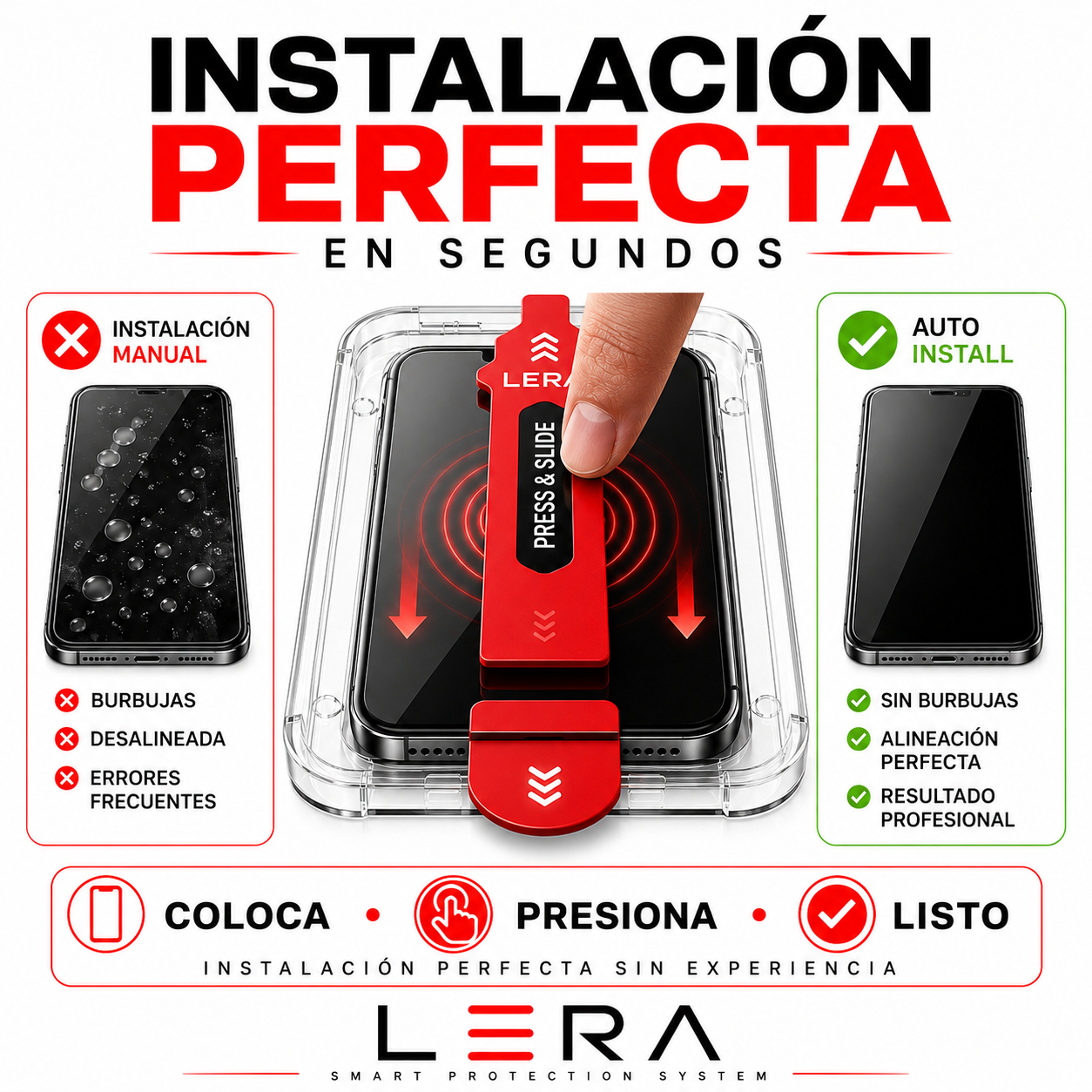 Kit Mica Vidrio Auto Instalacion iPhone 17 + Funda Magsafe Transparente