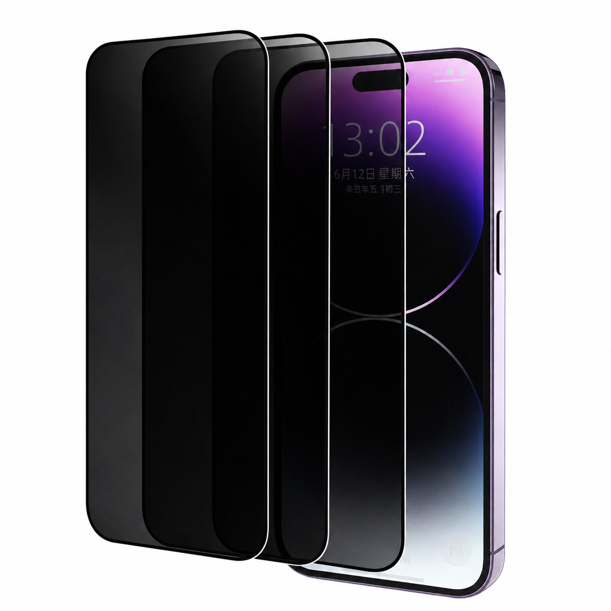 Lámina Mica Vidrio Anti Espía para Iphone Pack X3