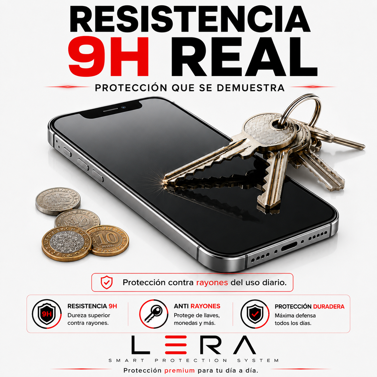 Lámina Mica Vidrio Templado para iPhone Pack X3