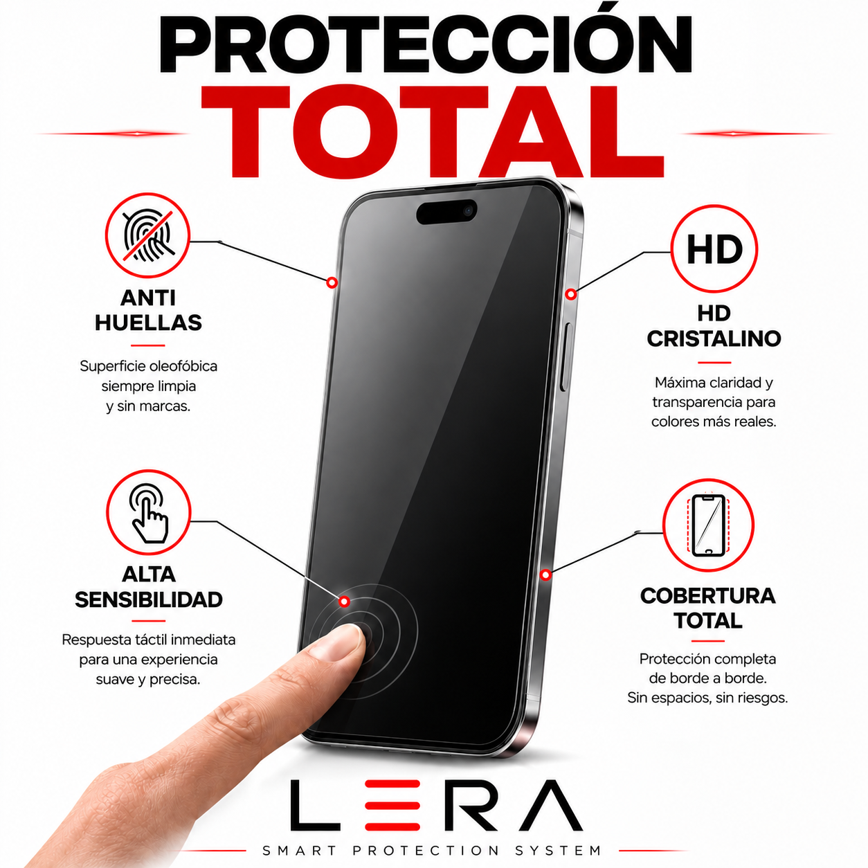 Lámina Mica Vidrio Templado para iPhone Pack X3