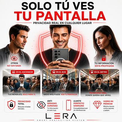Lámina Mica Vidrio Anti Espía Samsung Varios Modelos Pack X3