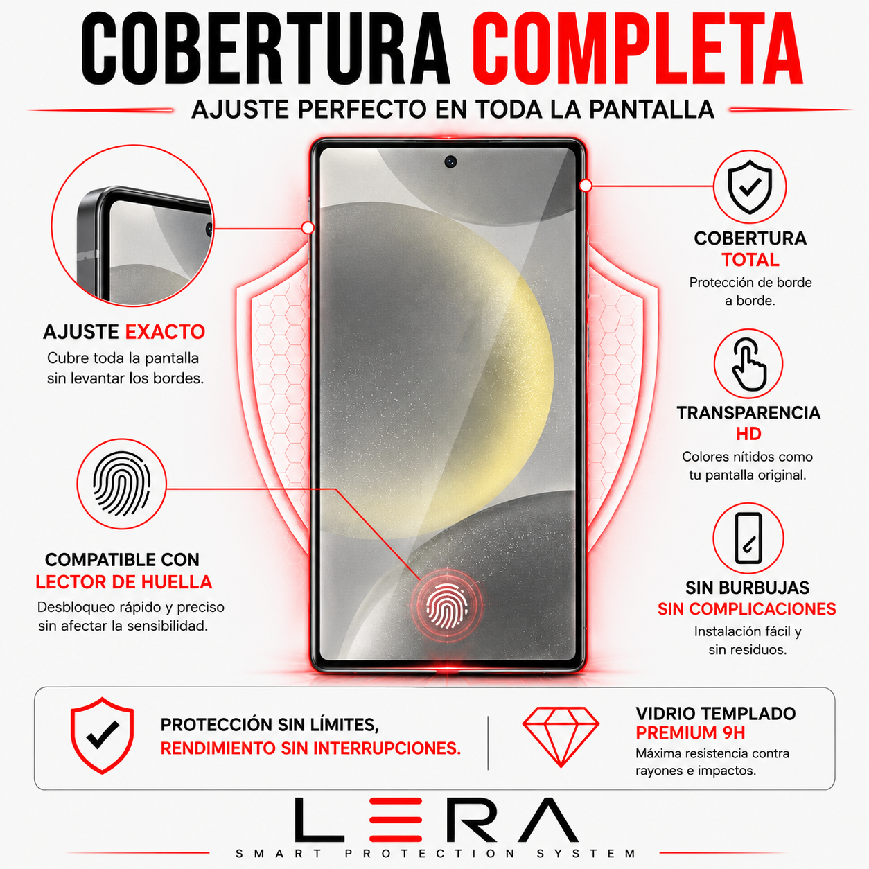 Lámina Mica Vidrio Templado para Samsung Pack X3